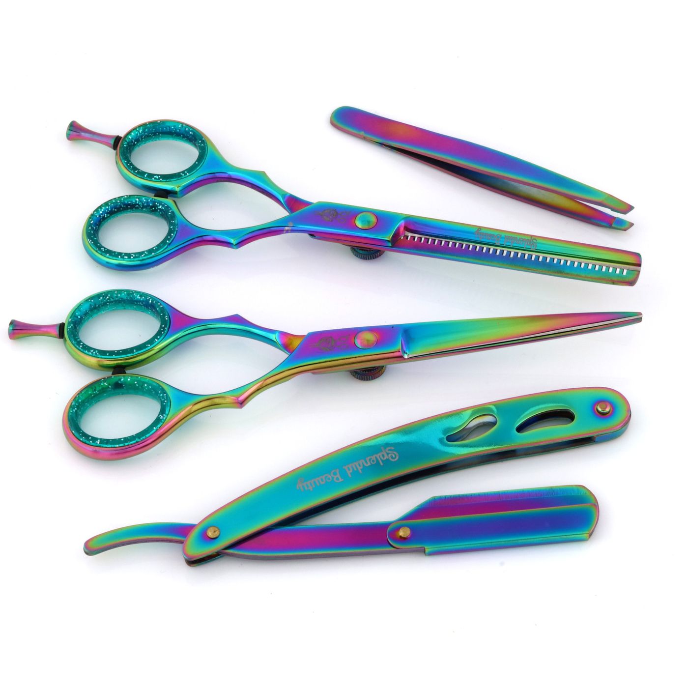 Rainbow finish scissor set