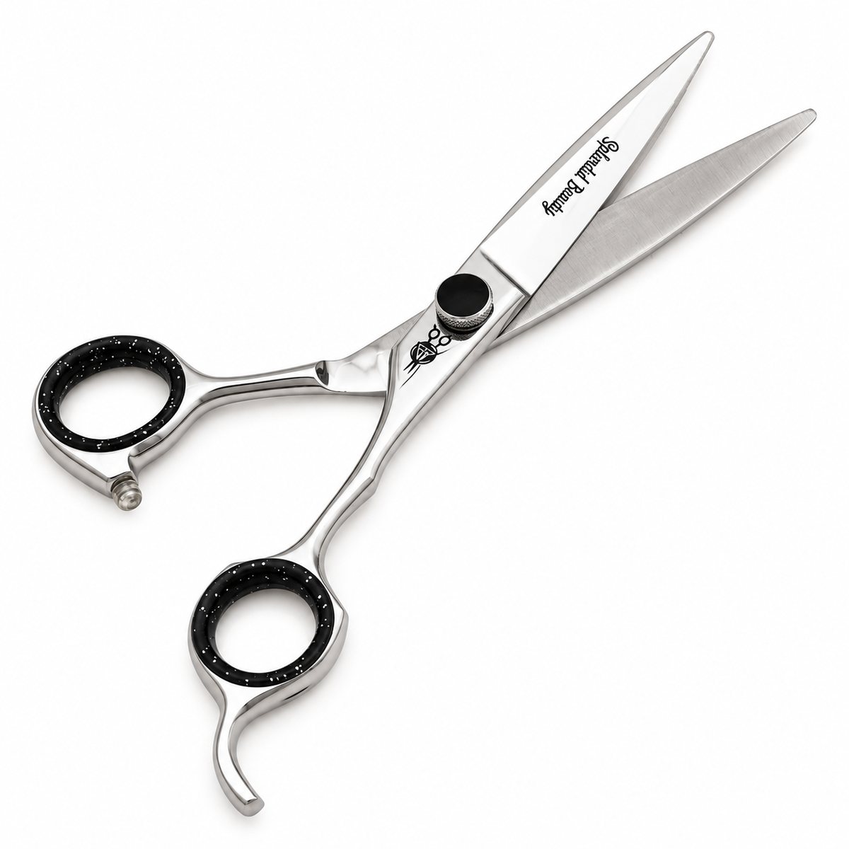 Silver Elite Black Glitter scissors, SB-SC-005